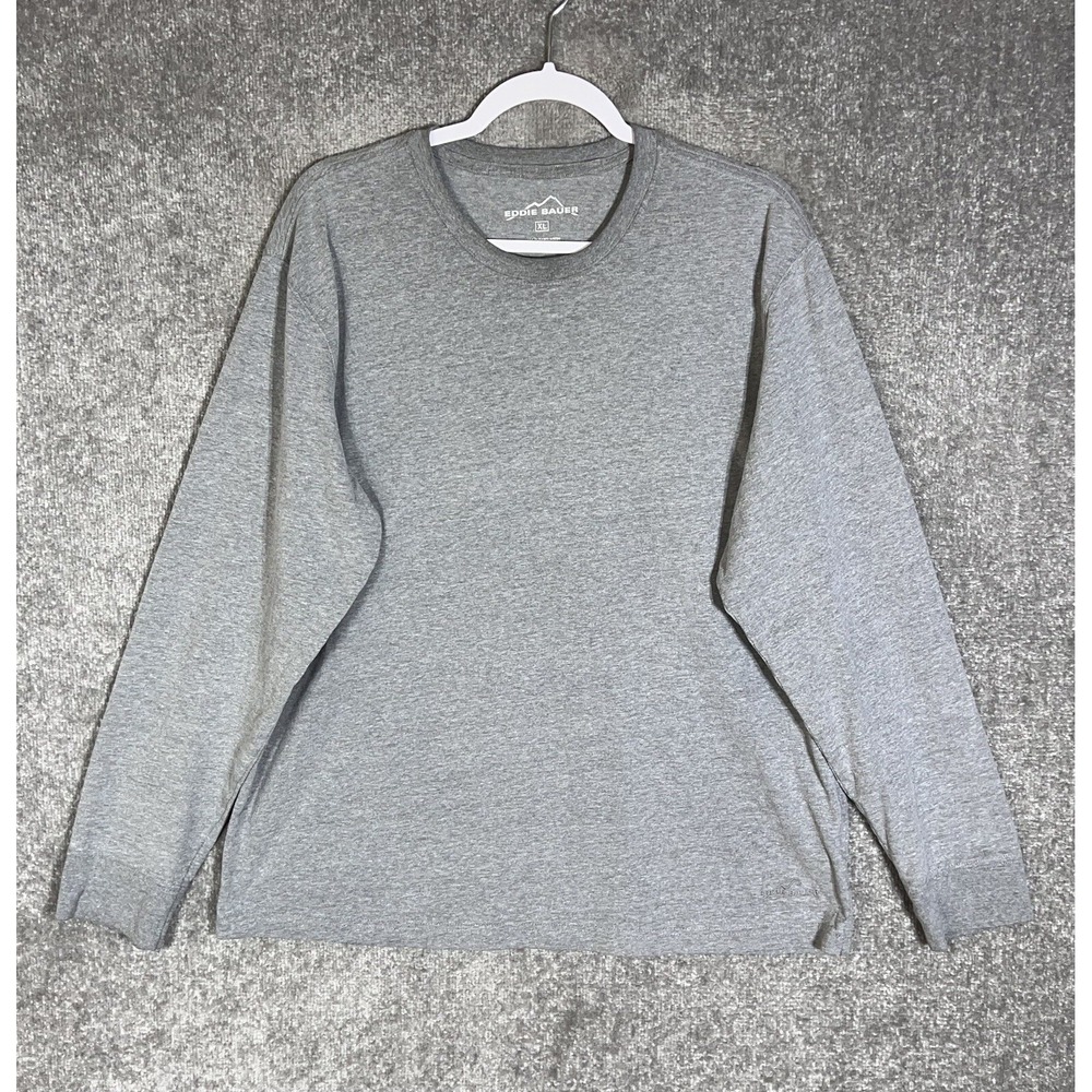 Eddie Bauer Long Sleeve Crew Neck T-Shirt Mens Size XL Gray Casual Gorpcore